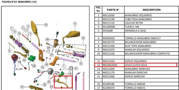 Manigueta Clutch / Embrague Apache 160 4V - 200 4V - Image 4